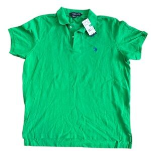 MENS U.S.POLO ASSN.POLO SHIRT GREEN SHORT SLEEVE 100% Cotton SIZE L